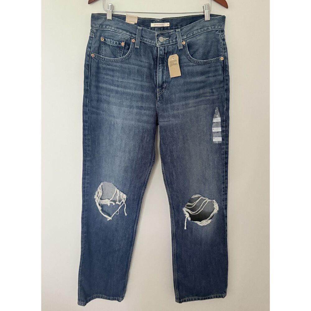 Levis Low Pro 90s Fit Medium Wash Slouchy Straight Leg Relaxed Denim Jeans Sz 31